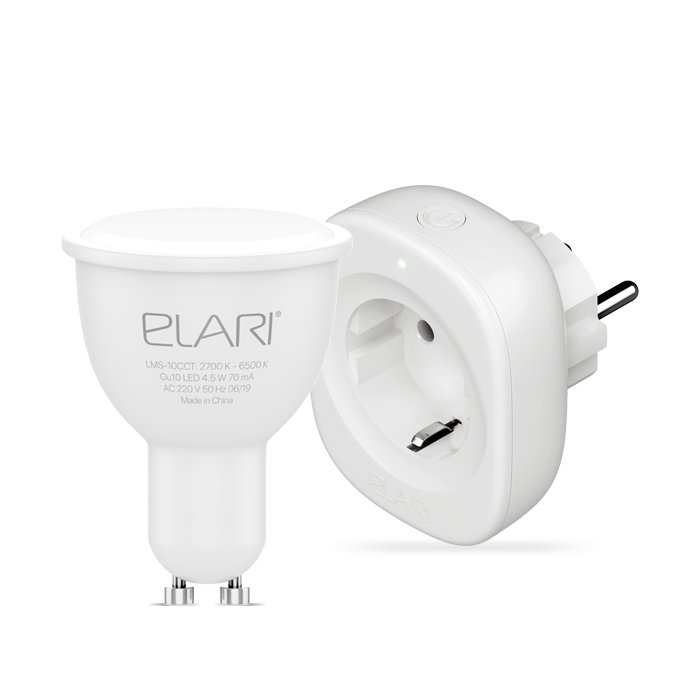 

Лампа светодиодная ELARI SmartLED Warm&Cold GU10 + умная розетка ELARI Smart Socket